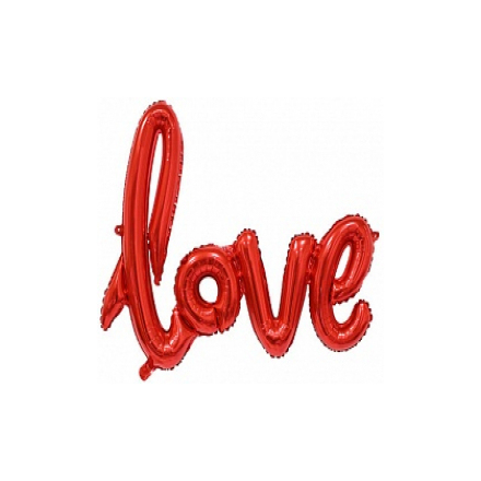 Шар (41'/104 см) Фигура, Надпись 'Love', Красный, 1 шт.